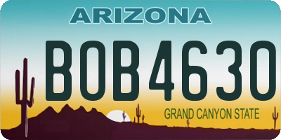 AZ license plate BOB4630