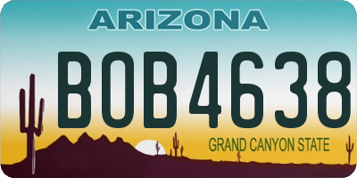 AZ license plate BOB4638