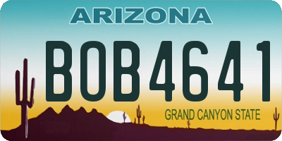 AZ license plate BOB4641