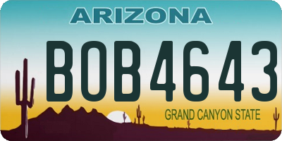 AZ license plate BOB4643