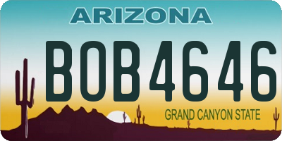 AZ license plate BOB4646