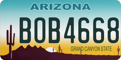 AZ license plate BOB4668
