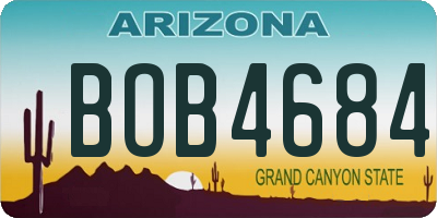 AZ license plate BOB4684