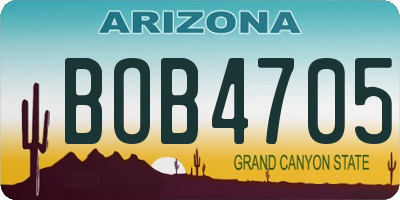 AZ license plate BOB4705