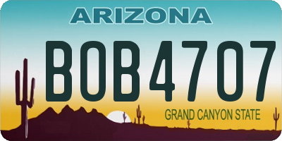 AZ license plate BOB4707