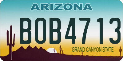 AZ license plate BOB4713