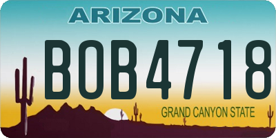 AZ license plate BOB4718