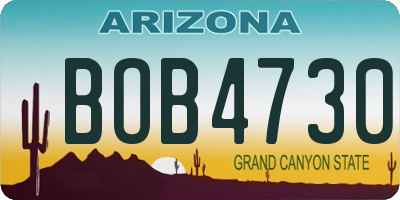 AZ license plate BOB4730