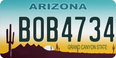 AZ license plate BOB4734