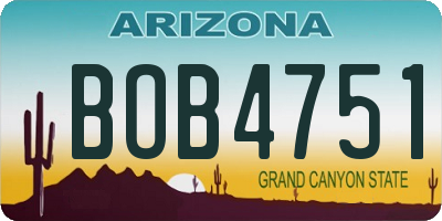 AZ license plate BOB4751