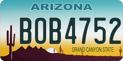 AZ license plate BOB4752