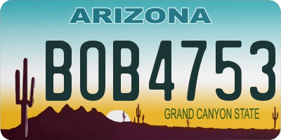 AZ license plate BOB4753