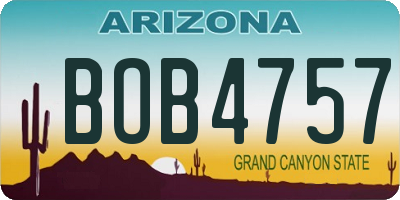 AZ license plate BOB4757