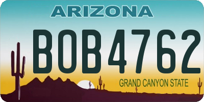 AZ license plate BOB4762
