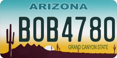 AZ license plate BOB4780