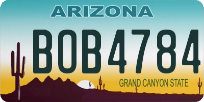 AZ license plate BOB4784