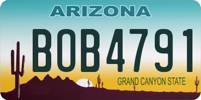 AZ license plate BOB4791