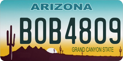 AZ license plate BOB4809