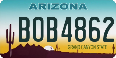 AZ license plate BOB4862