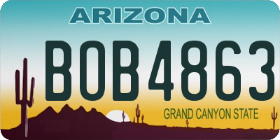 AZ license plate BOB4863