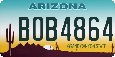 AZ license plate BOB4864