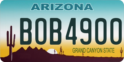 AZ license plate BOB4900