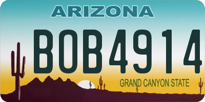 AZ license plate BOB4914