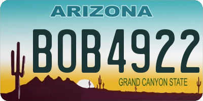 AZ license plate BOB4922
