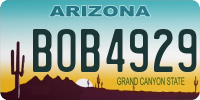 AZ license plate BOB4929