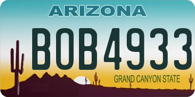AZ license plate BOB4933