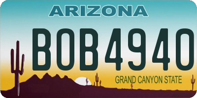 AZ license plate BOB4940