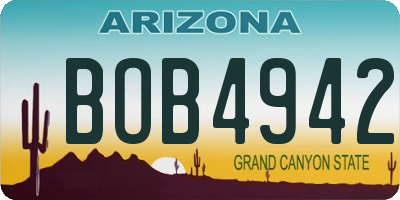 AZ license plate BOB4942
