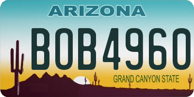 AZ license plate BOB4960