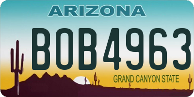 AZ license plate BOB4963