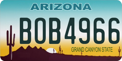 AZ license plate BOB4966