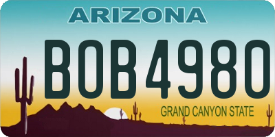 AZ license plate BOB4980