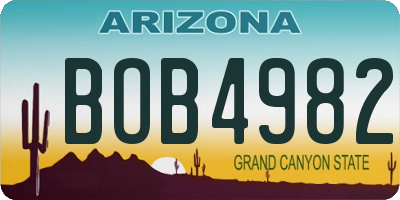 AZ license plate BOB4982