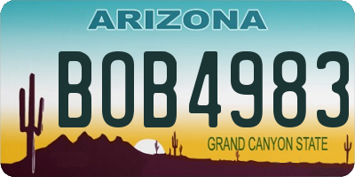 AZ license plate BOB4983