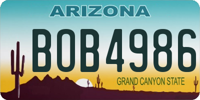 AZ license plate BOB4986