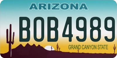 AZ license plate BOB4989