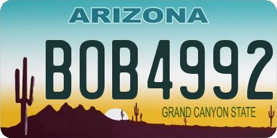 AZ license plate BOB4992