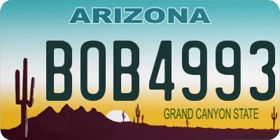 AZ license plate BOB4993