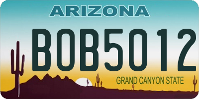 AZ license plate BOB5012