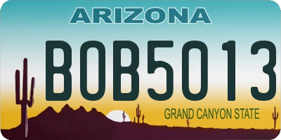 AZ license plate BOB5013