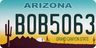 AZ license plate BOB5063