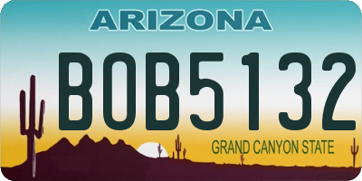 AZ license plate BOB5132