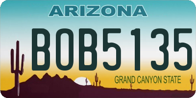 AZ license plate BOB5135