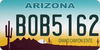 AZ license plate BOB5162