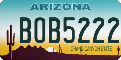 AZ license plate BOB5222
