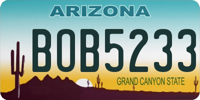 AZ license plate BOB5233